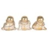 Figure Monk 3 Unités de résine Dorado | Bouddha Figure Resin Figures pour le jardin Figure Resin Decoration CM