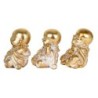 Figure Monk 3 Unités de résine Dorado | Bouddha Figure Resin Figures pour le jardin Figure Resin Decoration CM