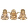 Figure Monk 3 Unités de résine Dorado | Bouddha Figure Resin Figures pour le jardin Figure Resin Decoration CM