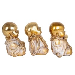 Figure Monk 3 Unités de résine Dorado | Bouddha Figure Resin Figures pour le jardin Figure Resin Decoration CM