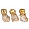 Figure Monk 3 Unités de résine Dorado | Bouddha Figure Resin Figures pour le jardin Figure Resin Decoration CM