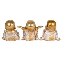 Figure Monk 3 Unités de résine Dorado | Bouddha Figure Resin Figures pour le jardin Figure Resin Decoration CM