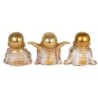 Figure Monk 3 Unités de résine Dorado | Bouddha Figure Resin Figures pour le jardin Figure Resin Decoration CM