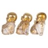 Figure Monk 3 Unités de résine Dorado | Bouddha Figure Resin Figures pour le jardin Figure Resin Decoration CM