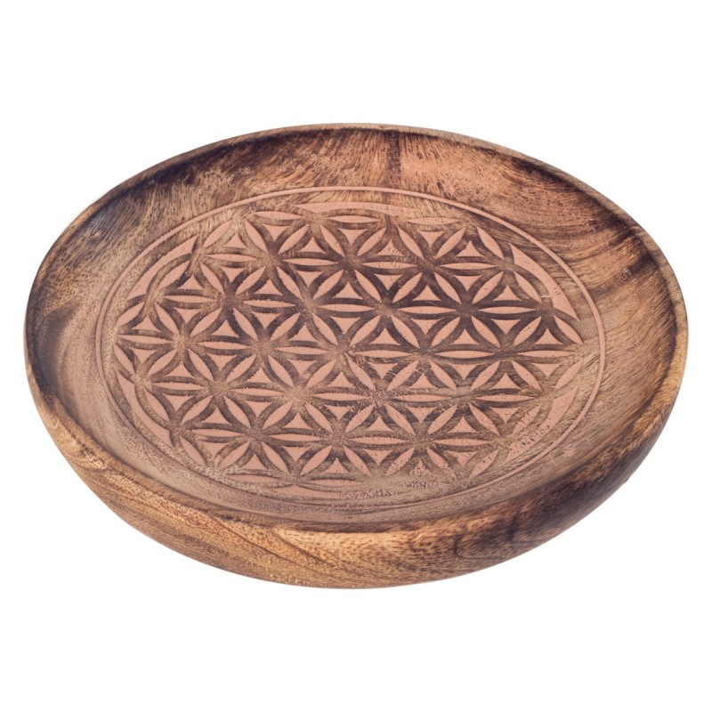 Plaque ronde brun en bois | Décoration décoration salon décoration boho 2x16x16cm