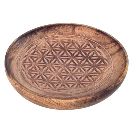 Plaque ronde brun en bois | Décoration décoration salon décoration boho 2x16x16cm
