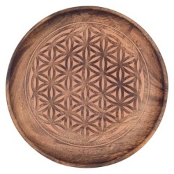 Plaque ronde brun en bois | Décoration décoration salon décoration boho 2x16x16cm