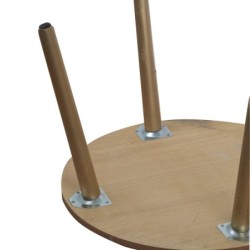 Tables rondes 2 unités brunes de MDF | Ensemble de table auxiliaire ronde Mobiliario Garden 40x50x50cm