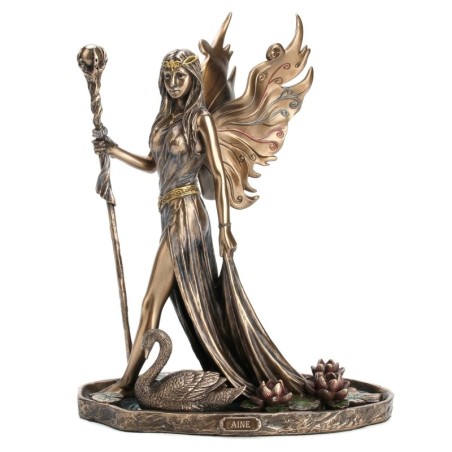 Figrua Aine Queen Fairies Golden Resin | Figurines de la personne figurines pour la décoration de figurines de jardin 22x10x17cm