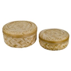 Pankets ronds 2 unités Fibre de légumes bruns -body | Panier de panier de salle de bain 15x28x28cm