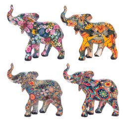 Figure Elephant Pack 4 unités Figures | Afrique gris et éléphants - 9x4x9 cm