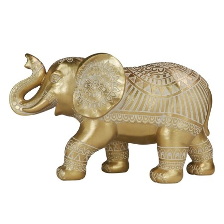 Origine de décoration intérieure - Figures de figurines d'éléphants | Éléphants africains et dorés - 17x12x28 cm