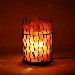 Lampe au sel de l'Himalaya | Pierres Naturelles 2,16 Kg. 19 x 12 cm | Couleur orange