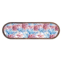 Origin Home Decor - Oval Tray Coral Kitchen | Boîtes et plateaux bleus - 2x13x46 cm