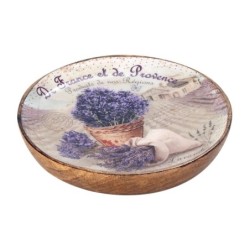 Origine de décoration intérieure - cuisine lavande rond | Boîtes et plateaux lilas - 2x16x16 cm