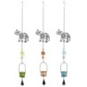 Origine de décoration intérieure - Elephant Pendant Pack 3 unités Décoration | Black Metal Hobs - 85x6x14 cm