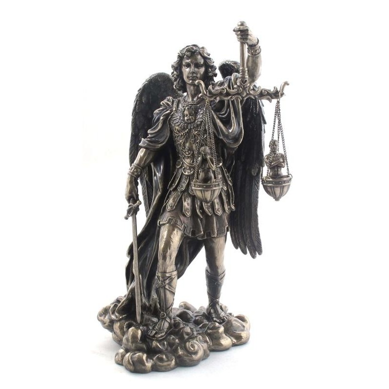 Figurine de collection Saint Michel Archange. Chef des armées des anges. Collection Classique de Figurines en Bronze