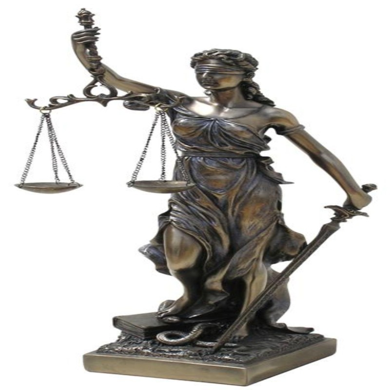 Figurine de collection de la déesse Themis. Themis représente la justice et l'équité. Figurines en bronze de la collection