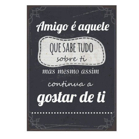 ORIGEN Home Decor Portugais Ornements muraux Plaques métalliques | Plaque de métal noir rectangulaire - 33x24x1cm