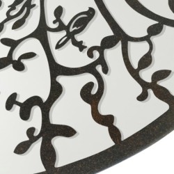 ORIGEN Home Decor Horn Tree Life Mirror Appliques Metal | Appliquer un métal brun rond - 30x30x2cm