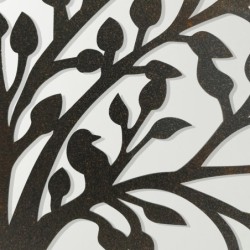 ORIGEN Home Decor Horn Tree Life Mirror Appliques Metal | Appliquer un métal brun rond - 60x60x2cm