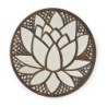 ORIGEN Home Decor Mirror Flower Mirror Metal | Appliquer un métal brun rond - 50x50x2cm