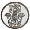 ORIGEN Home Decor Fatima Mirror Hand Appliques Metal | Appliquer un métal brun rond - 30x30x2cm