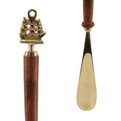 Chausse-pied avec poignée en bois Décoration nautique Collection de cartes du monde