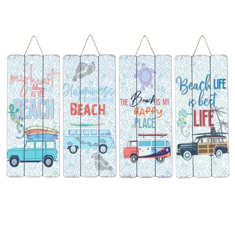 Surf Wall Plate 4 Different Comprend 4 unités d'ornement mural Plaques en bois Collection Surf