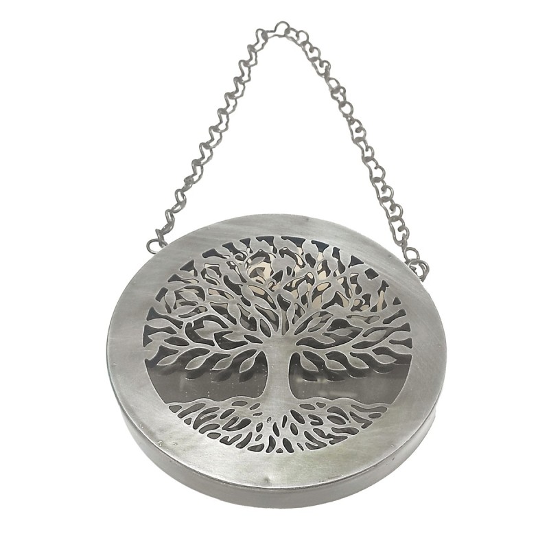 ORIGEN Home Decor Miroir en fer et miroirs en cristal | Silver Figure - 2x18x18cm