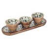 ORIGEN Home Decor Plateau d'huile avec bols et plateaux | Plateau brun - 3x38x13cm