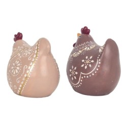 ORIGEN Home Decor Figure Gallina 2 U Animaux | Figure de poulet multicolore - 10x10x7cm