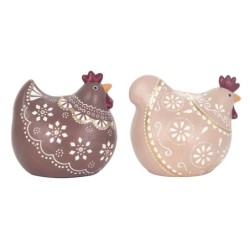 ORIGEN Home Decor Figure Gallina 2 U Animaux | Figure de poulet multicolore - 14x15x11cm