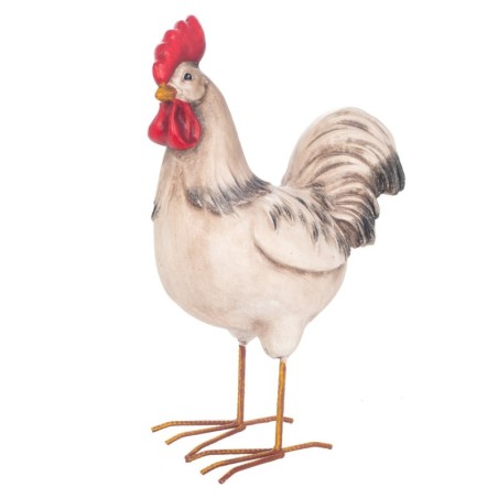 ORIGEN Home Decor Gallo Animal Figure | Figure de chat blanc - 32x18x43cm