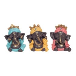 Ganesh je ne peux pas voir je n'entends pas je ne parle pas trois tonalités comprend 3 unités de figurines de bouddhas