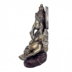 Figurines décoratives | Figurine Dieu Ganesha en résine 20 x 10 x 16,5 cm | Gris