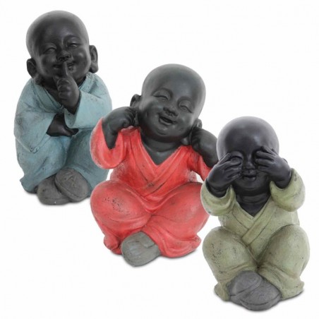 Bouddha je ne vois pas je n'entends pas je ne parle pas Assis Comprend 3 unités Figurines de Bouddhas Collection Orientale