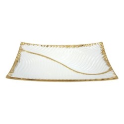 ORIGEN Home Decor Dish Vases et portez-le | Plat blanc rectangulaire - 6x36x20cm