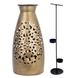 ORIGEN Home Decor Portavelas Vases et détenteurs | Silver Porta - 50x24x24cm