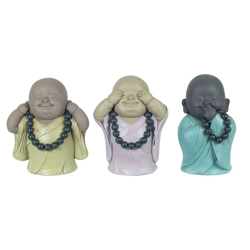 Bouddhas avec Collier des Trois Vertus Comprend 3 Unités Figures Collection Orientale de Bouddhas