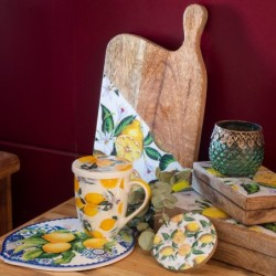 ORIGEN Home Decor Lemone 4 u pesavasos | Jaune rond - 1x10x10cm