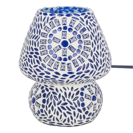 ORIGEN Home Decor Lampe de table en mosaïque bleue - Lampe en cristal exotique 18x14x2cm pour la décoration de la maison