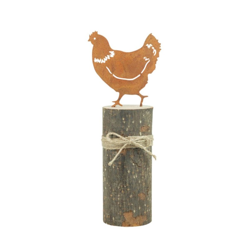 Poule sur socle figurines d'animaux