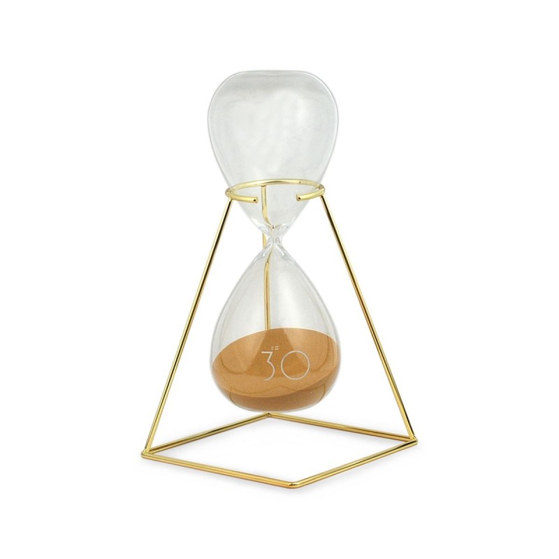 Sablier | Minuterie décorative | Horloge en cristal | 27x14x14cm | Couleur dorée