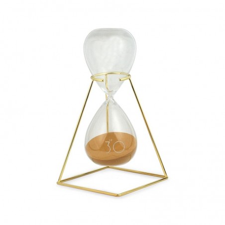 Sablier | Minuterie décorative | Horloge en cristal | 27x14x14cm | Couleur dorée