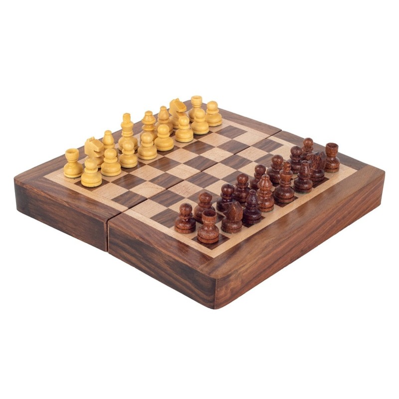 ORIGIN Home Decor Jeux déchecs pliants | Carré Marron 2x15x16cm