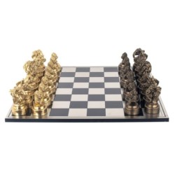 ORIGIN Home Decor Jeux d'échecs en bois | Cadeau Idéal pour Enfants et Adultes - Gris - 16x60x61cm