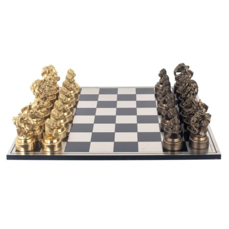 ORIGIN Home Decor Jeux d'échecs en bois | Cadeau Idéal pour Enfants et Adultes - Gris - 16x60x61cm