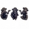 Figurines décoratives | Singe Figurines en Résine 14 x 9 x 10 cm | Pack 3 Unités | La couleur noire