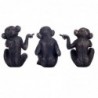 Figurines décoratives | Singe Figurines en Résine 14 x 9 x 10 cm | Pack 3 Unités | La couleur noire